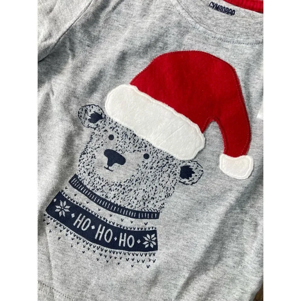 NEW GYMBORee Baby 6-12 Months Santa Bear Long Sleeve TEE